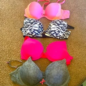 3 Victoria Secret and 1 Xhilaration Bras 34B